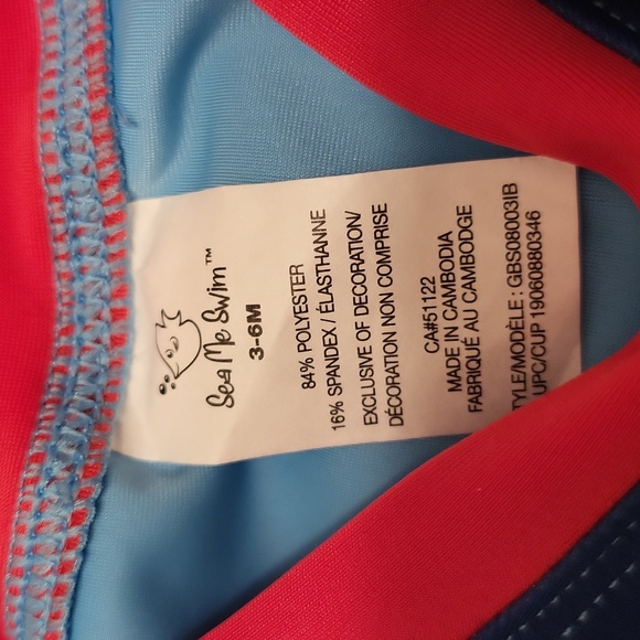 NWT two piece swimsuit with diaper lined bottom - Picture 4 of 7